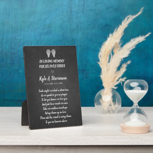 Beerdigungsgedankenkreuz Blackboard-Effekt Sehr ge Fotoplatte (Seite)