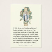 BeerdigungsGedenkstätte Mary Gebet Heilige Karte (Rückseite)