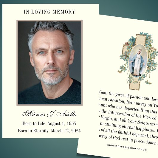 BeerdigungsGedenkstätte Mary Gebet Heilige Karte