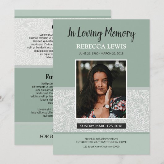 Beerdigungskarte (Vorne/Hinten)