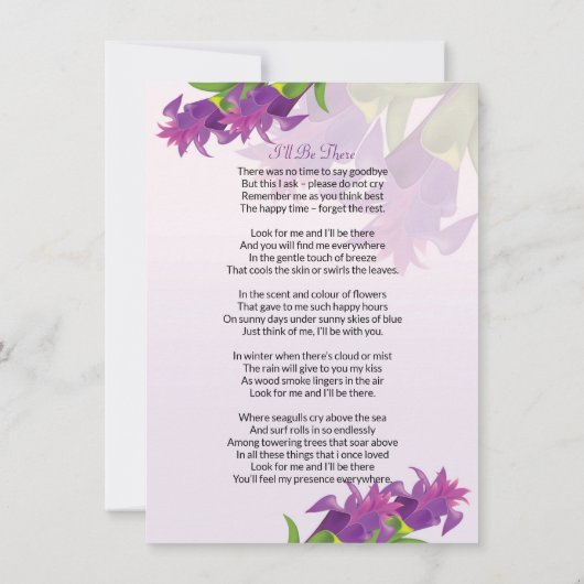 Beerdigungskarte (Rückseite)