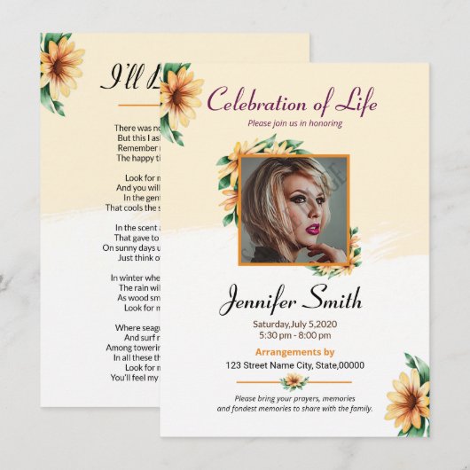 Beerdigungskarte (Vorne/Hinten)