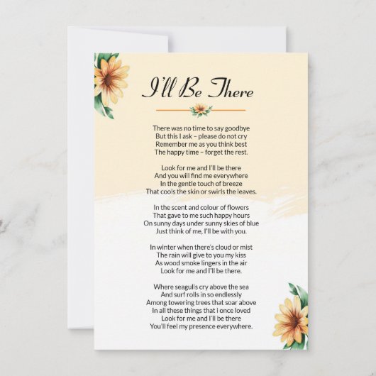 Beerdigungskarte (Rückseite)