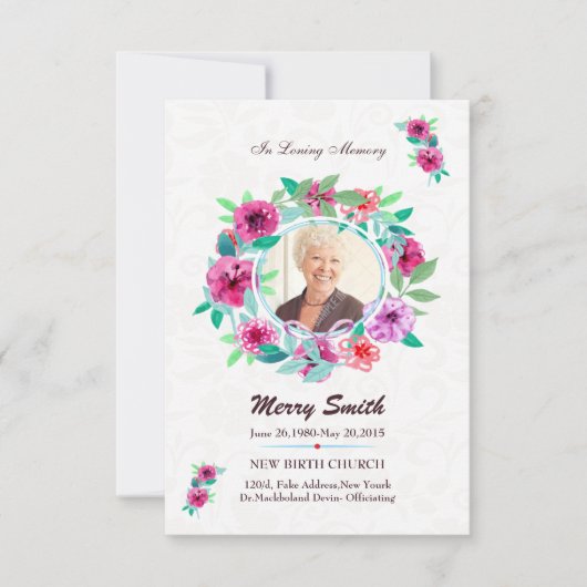 Beerdigungskarte Ankündigung (Vorderseite)