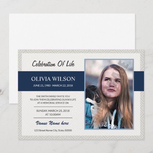 Beerdigungskarte Ankündigung (Vorne/Hinten)