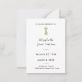 Beerdigungskarte Blumenkreuz Mitteilungskarte (Vorderseite)