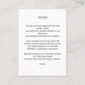 Beerdigungskarte Blumenkreuz Visitenkarte (Rückseite)