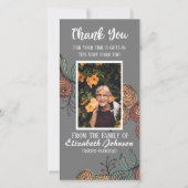 Beerdigungskarte Dankeschön Grüne Blumenfarbe Karte (Vorderseite)