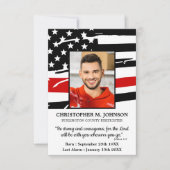 Beerdigungskarte des Feuerwehrgefechters Dankeskarte (Vorderseite)