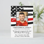 Beerdigungskarte des Feuerwehrgefechters Dankeskarte (Stehend Vorderseite)