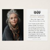 Beerdigungskarte des katholischen Beileids (Vorne & Hinten)