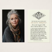 Beerdigungskarte des katholischen Beileids (Vorne & Hinten)