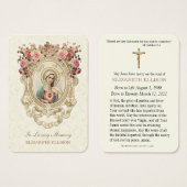 Beerdigungskarte des katholischen Beileids (Vorne & Hinten)