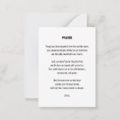 Beerdigungskarte Einfach Schwarz und Weiß Mitteilungskarte (Rückseite)