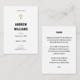 Beerdigungskarte Einfach Schwarz und Weiß Mitteilungskarte