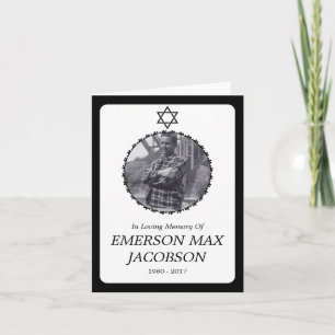 Beerdigungskarte : eleganter Stern des Davids Ankündigung
