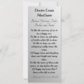 Beerdigungskarte | Eternal Einladung (Rückseite)