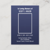 Beerdigungskarte Foto Blaues Gebet Visitenkarte (Vorderseite)