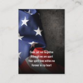 Beerdigungskarte Foto Blaues Gebet Visitenkarte (Rückseite)