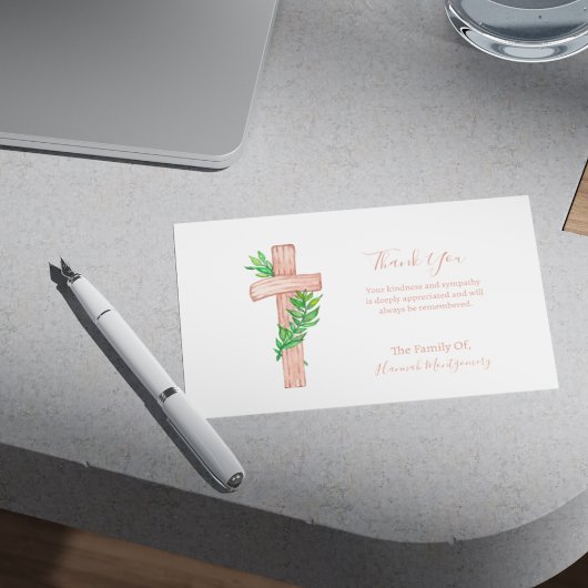 Beerdigungskarte für christliches Cross-Foto-Beile Mitteilungskarte