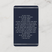 Beerdigungskarte für das Blaue Foto Visitenkarte (Rückseite)