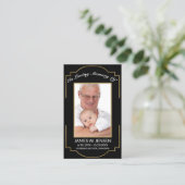 Beerdigungskarte für das elegante Memorial Foto Visitenkarte (Stehend Vorderseite)