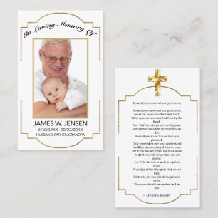 Beerdigungskarte für das elegante Memorial Foto Visitenkarte