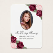 Beerdigungskarte für das Gebet: Rotes Rosa Aquarel (Vorderseite)