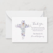 Beerdigungskarte für das Lila Foto mit floraler Be Mitteilungskarte (Vorderseite)