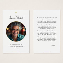 Beerdigungskarte für ewig vermisste Gold-Katholisc