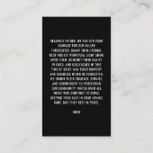 Beerdigungskarte für Feuerwehrleute Foto Telefonnummerkarte (Rückseite)