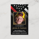 Beerdigungskarte für Feuerwehrleute Foto Telefonnummerkarte (Vorderseite)