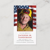 Beerdigungskarte für Feuerwehrleute, Patriotisches Telefonnummerkarte (Vorderseite)