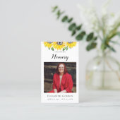 Beerdigungskarte für Sonnenblumen Visitenkarte (Stehend Vorderseite)