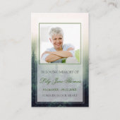 Beerdigungskarte für Wälder, Gedenkgebet-Karte Visitenkarte (Vorderseite)