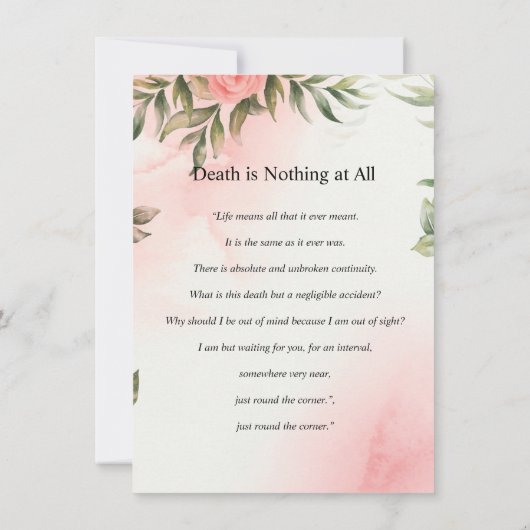 Beerdigungskarte für Wasserfarben (Rückseite)