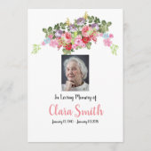 Beerdigungskarte Programm (Vorderseite)