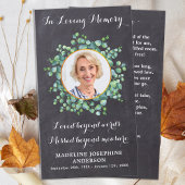 Beerdigungskarte Rustikales Elegantes Grün Telefonnummerkarte