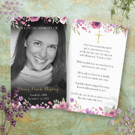 Beerdigungskarten aus schwarzem und weißem Foto Visitenkarte