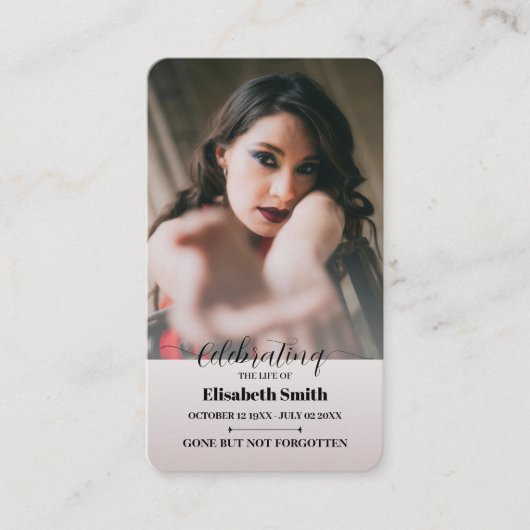 Beerdigungskarten - Feier zum Gedenken an das Lebe Visitenkarte (Vorderseite)