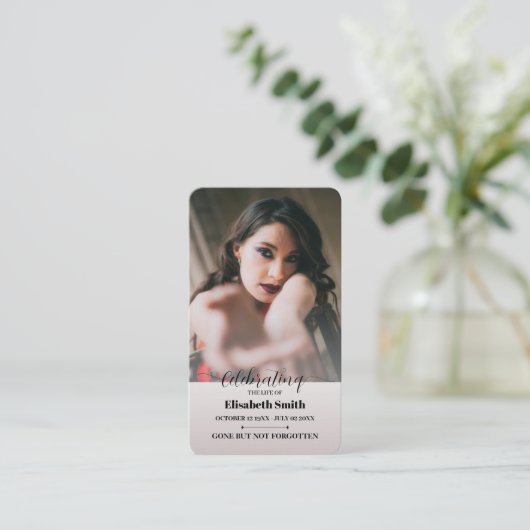 Beerdigungskarten - Feier zum Gedenken an das Lebe Visitenkarte (Stehend Vorderseite)