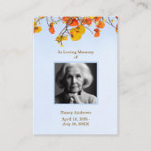 Beerdigungskarten-Sky-Blätter Visitenkarte (Vorderseite)