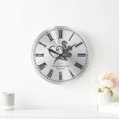 Beerdigungsleistungen, Herz und Rose Große Wanduhr (Zuhause)