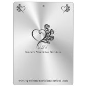 Beerdigungsleistungen, Herz und Rose Klemmbrett (Rückseite)