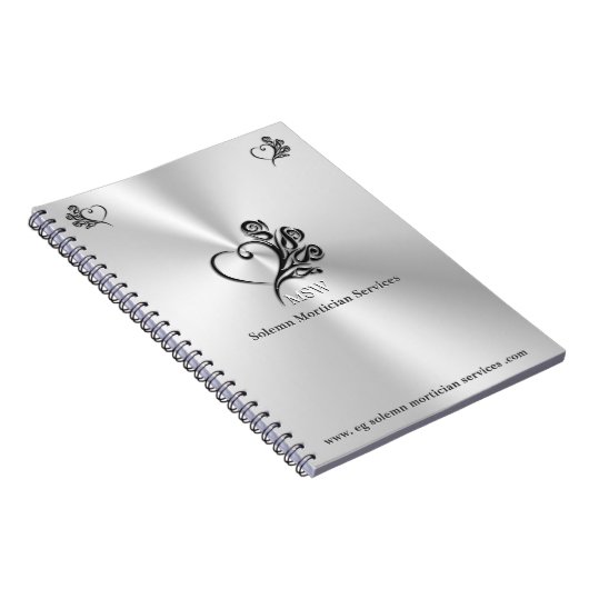 Beerdigungsleistungen, Herz und Rose Notizblock (Rechte Seite)