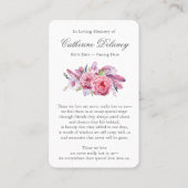 Beerdigungslose Rose Bud Gebet Sympathiekarten Visitenkarte (Rückseite)