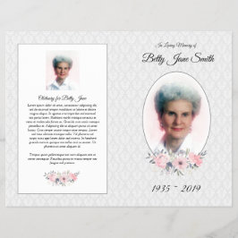 Beerdigungsmassenprogramm | Graue und rosafarbene  Flyer