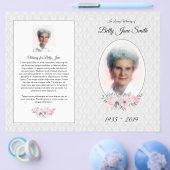 Beerdigungsmassenprogramm | Graue und rosafarbene Flyer (Einzeln)