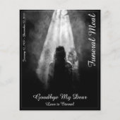 Beerdigungsmenü Karte ins Licht (Vorderseite)