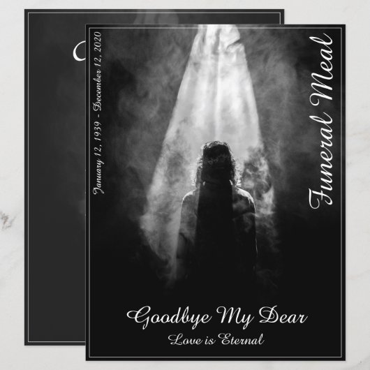 Beerdigungsmenü Karte ins Licht (Vorne/Hinten)